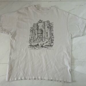 John Galt Trevi Fountain White Oversized T-shirt